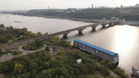 The Main River of Ukraine - Dnipro Near Kyiv. Slow Motion alt