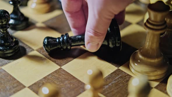 The defeat in the chess game of the player who put the black king on the chessboard