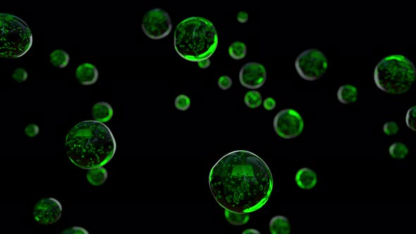 Bubbles green oil, serum alt