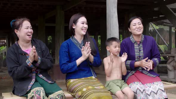 Happy Asian Family Clapping Hands By Yoycg VideoHive