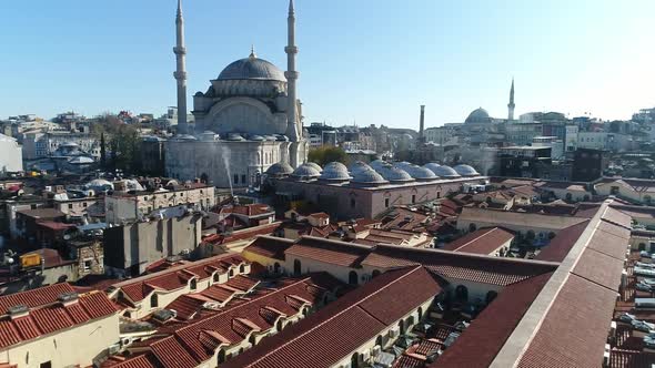 Grand Bazaar Roofs And Mosque Istanbul Aerial View 3