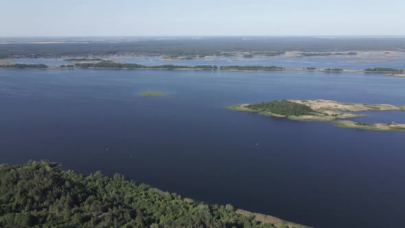 Dnipro River. Aerial View. Landmark of Ukraine alt