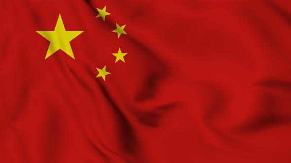 China flag seamless closeup waving animation