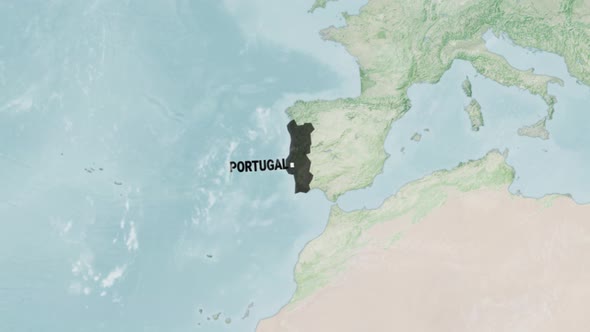 Globe Map of Portugal with a label