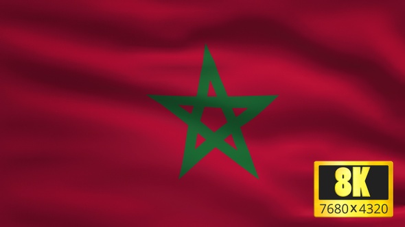 8K Morocco Windy Flag Background alt