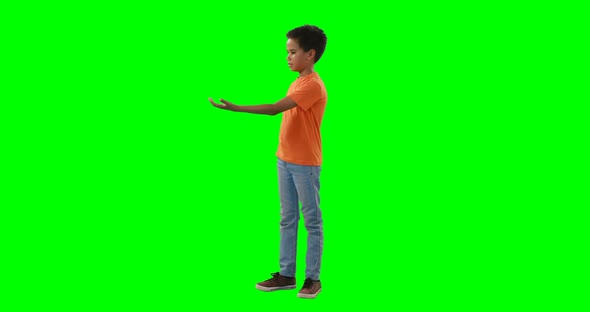 Boy doing hand gesture 4k alt