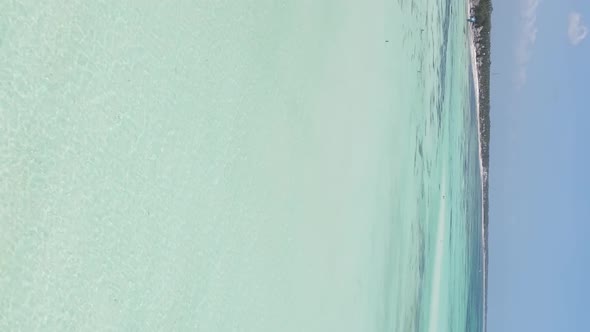 Zanzibar Tanzania  Vertical Video of the Ocean Near the Coast Slow Motion alt
