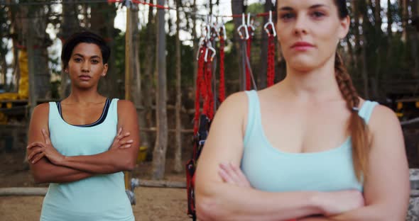 Confident women standing with arms crossed 4k alt