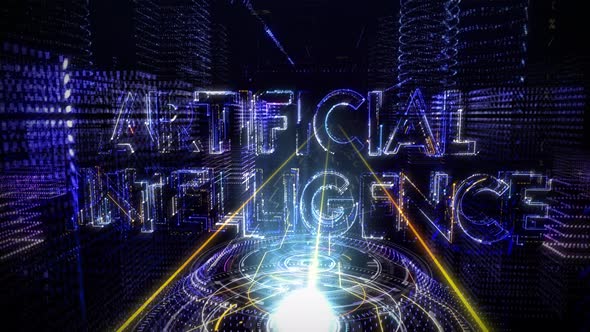 Transparent writing Artificial Intelligence slowly appearing and disappearing alt