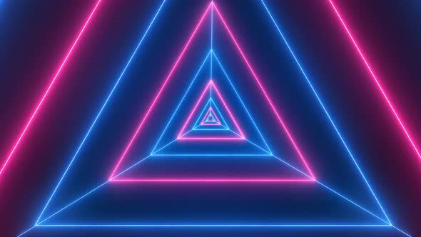 Blue Pink Tringle Tunnel Animation, Motion Graphics | VideoHive