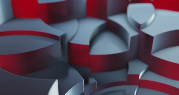 Red and grey metallic abstract motion background. 