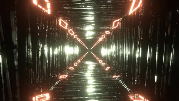HD Flight in abstract sci-fi tunnel seamless loop. Futuristic motion graphics, high te