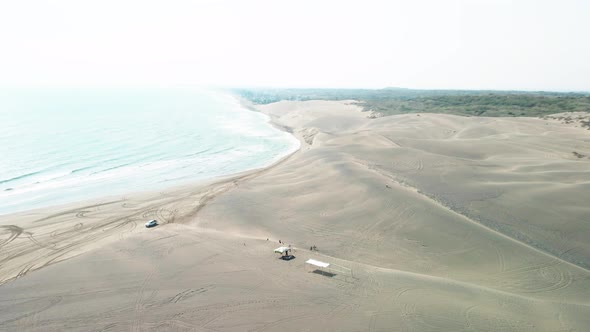 View of the see and the sand in veracruz Mexico alt