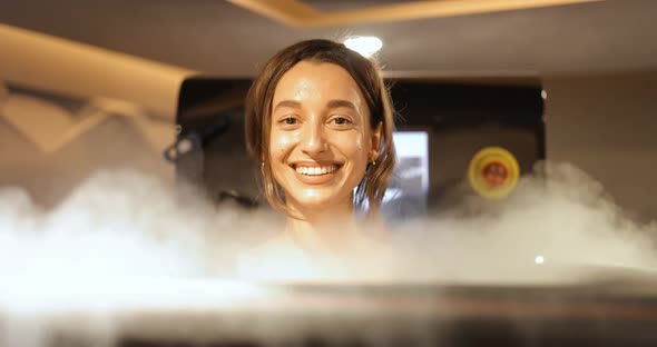 Man During Cryotherapy in a Special Capsule alt