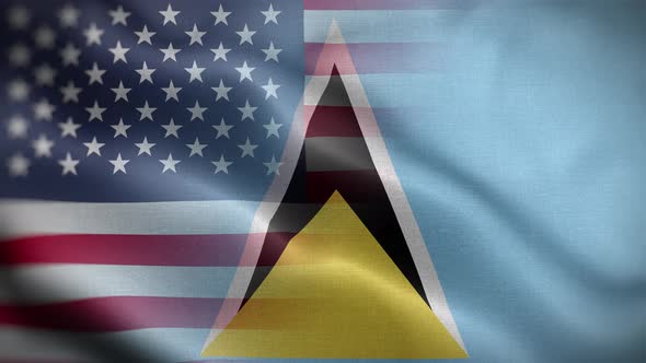 USA Saint Lucia Flag Loop Background 4K