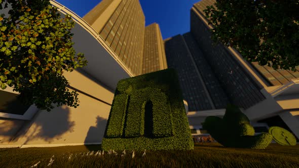 Linkedin Grass Logo And Skyscrapper  alt