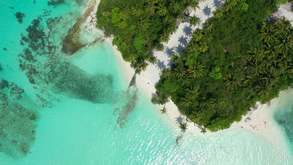 Aerial view travel of paradise sea view beach time by blue water and white sand background of a dayo alt