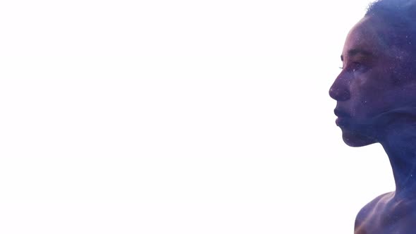 Spiritual Aura Soul Healing Woman Face Purple Mist alt