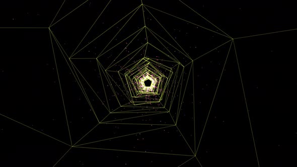 Bright glowing lines in seamless loop futuristic tunnel motion graphics. Abstract animation alt