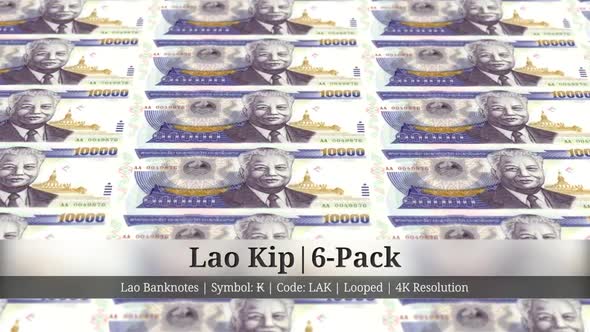 Lao Kip | Laos Currency - 6 Pack | 4K Resolution | Looped alt