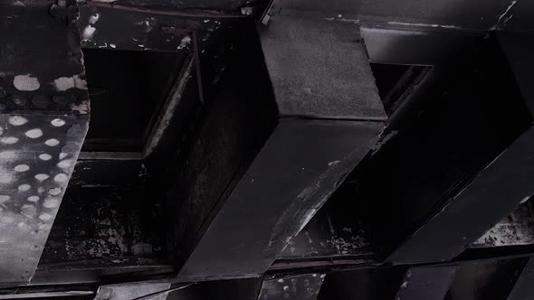 Vertical Video of a Bombed House During the War in Ukraine alt