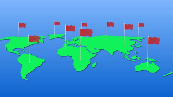 Flag Of Morocco Wavy Animated On Earth Map alt