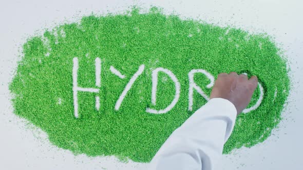 Indian Green Hand Writing On Green Hydro