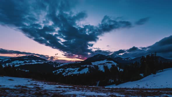 Panorama Colorful Blue Sky in Winter Country Nature Background alt