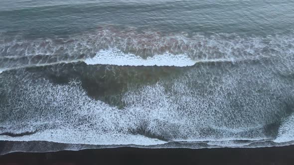 Waves of the pacific ocean, coast, Beach (La Serena, Chile) aerial view alt