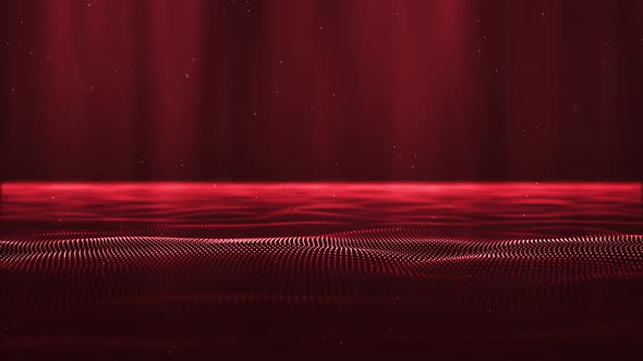 Red Digital Particle Field Background