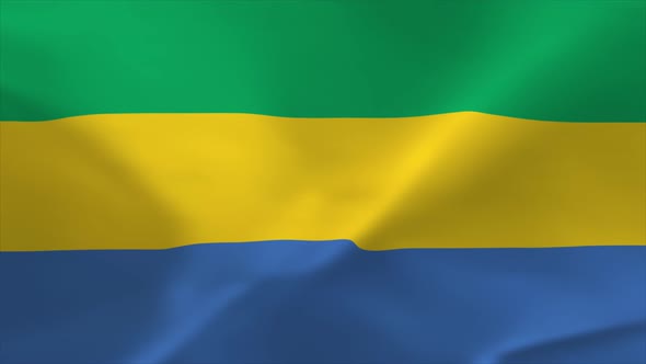Gabon Waving Flag Animation 4K Moving Wallpaper Background alt