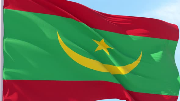 Mauritania Flag Looping Background