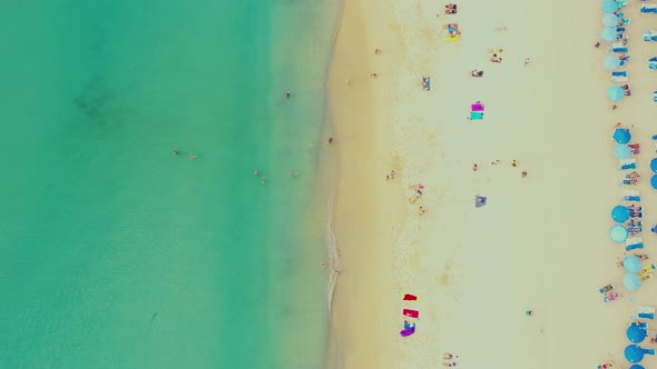 Aerial top view Surin Beach in Phuket, Thailand, southern of Thailand, Surin beach is a very famous alt