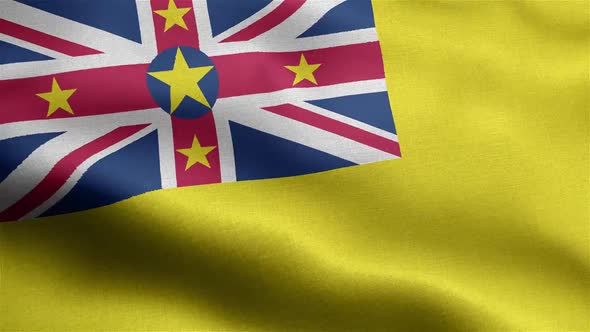 Niue Flag Seamless Closeup Waving Animation alt