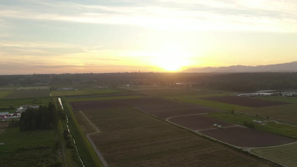 Aerial View of Farm Fields in Fraser Valley alt