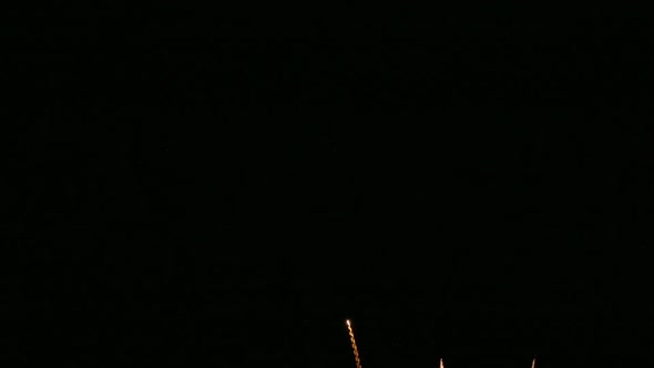 Colorful Firework display at night on sky background