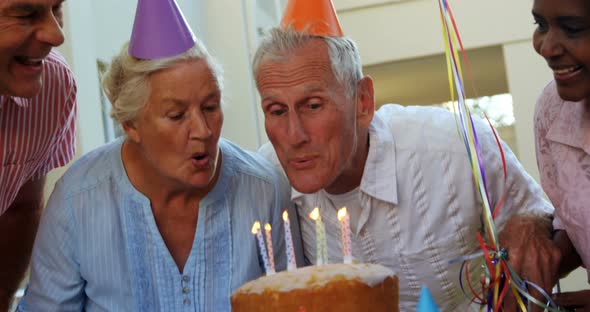 Seniors celebrating a birthday 4k alt