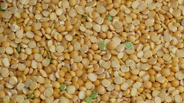 Pea beans closeup. Rotating Peas as a background video. Peas clockwise and slow motion