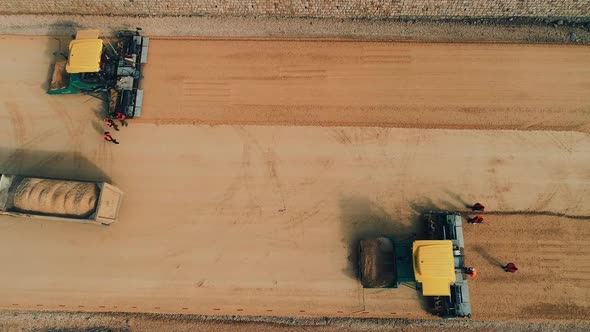 Aerial View of Highway Construction Site alt