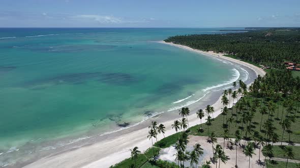 panning view of legendary beach at Northeast Brazil. alt