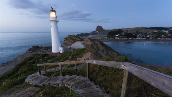 Cape Palliser Lighthouse Sunrise Timelapse