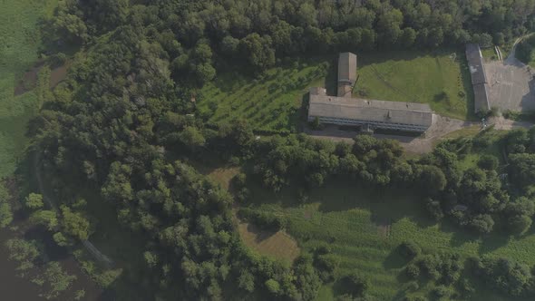 Aerial view of buildings and trees  alt