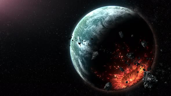 Alien Planet Hit by a Large Meteorite