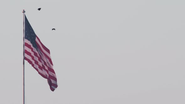 American Flag Shot on RED Camera in Slow Motion View on Colorful Pattern alt