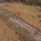 Above railroad line in a prairie 4K drone video - VideoHive Item for Sale