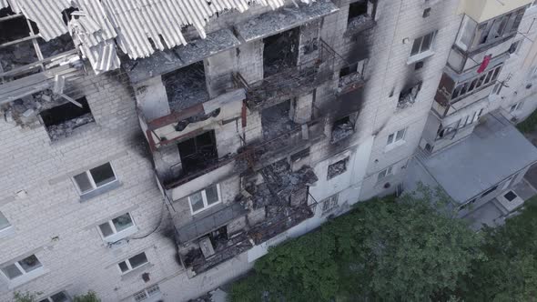 Makariv Ukraine a Building Destroyed By the War alt