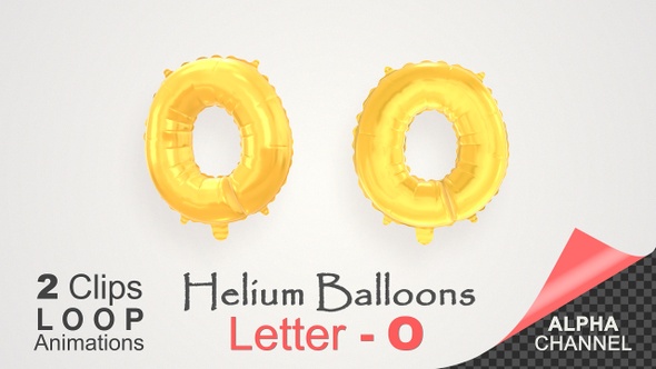 Helium Gold Balloons With Letter – O
