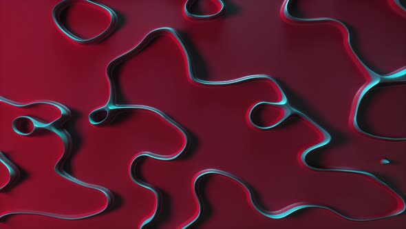 Abstract Background 3d Curved Lines Blue Red Top View