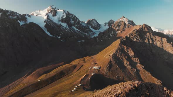 Aerial View of the Mountain Ski Resort Shymbulak alt