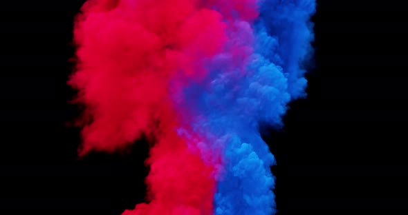 Colorful smoke effect flowing with turbulences and speed.